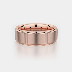 Modern Brushed Wedding Ring 14k Rose Gold – MB108