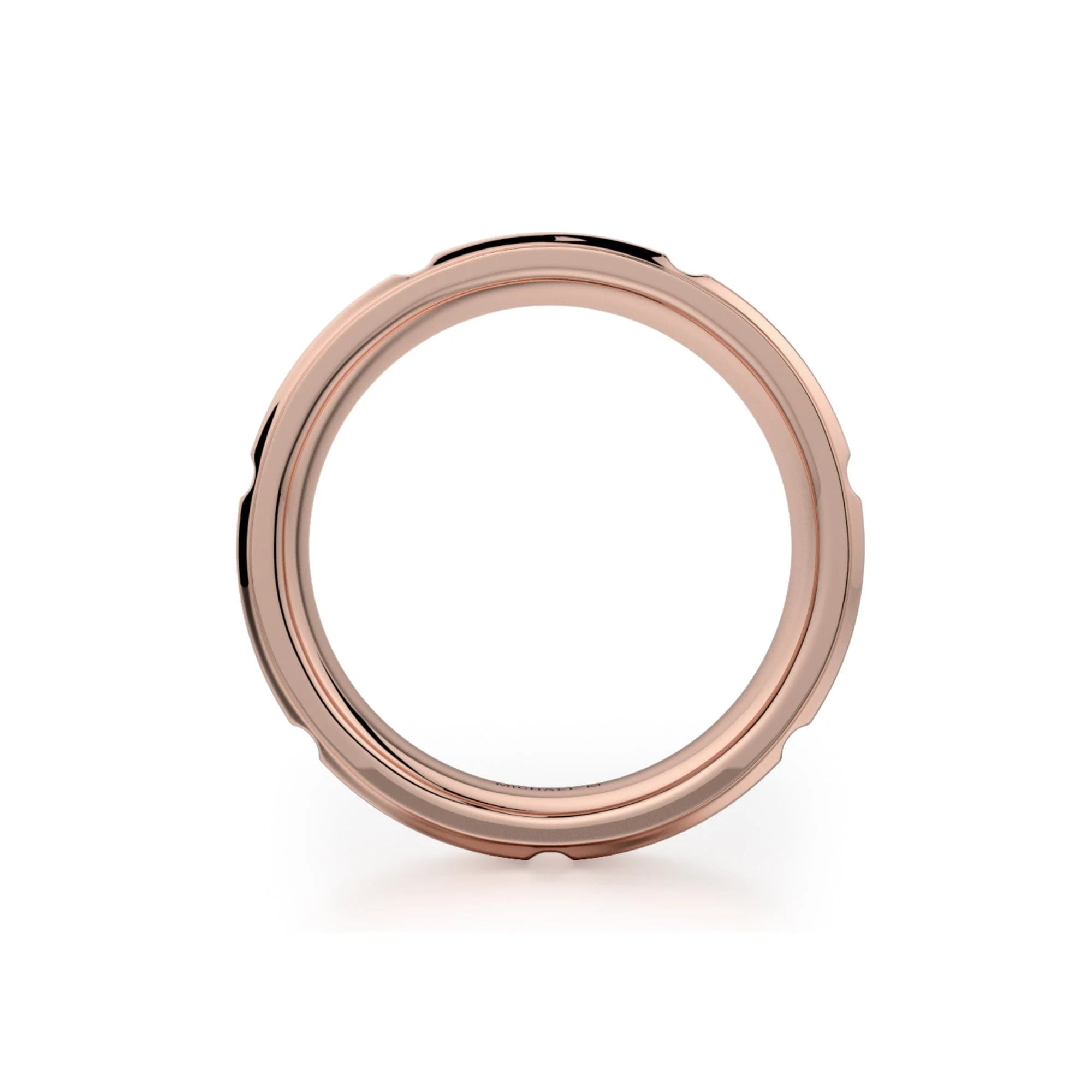 Modern Brushed Wedding Ring 18k Rose Gold – MB108