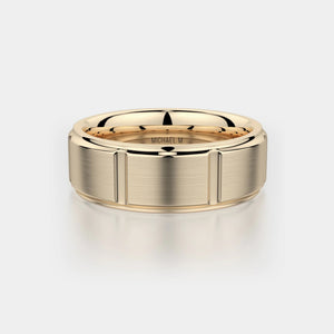 Modern Brushed Wedding Ring 18k Yellow Gold – MB108
