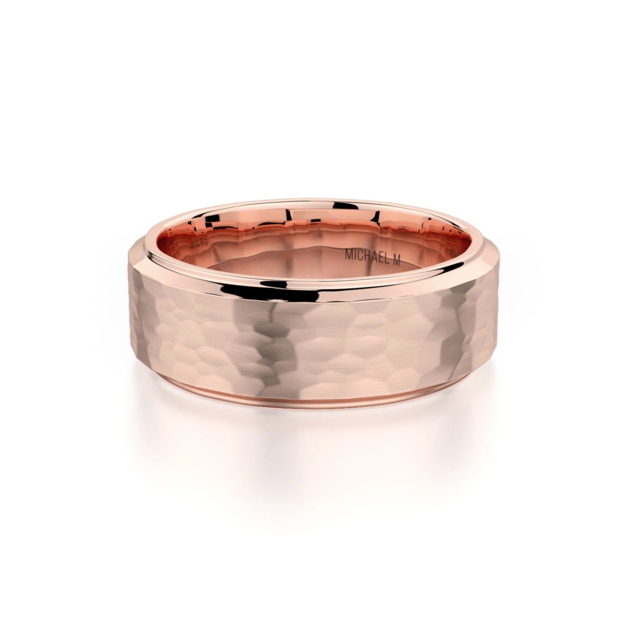 Hammered Wedding Ring 14k Rose Gold – MB114