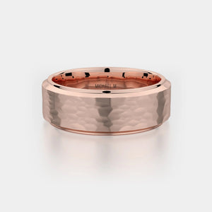 Hammered Wedding Ring 14k Rose Gold – MB114