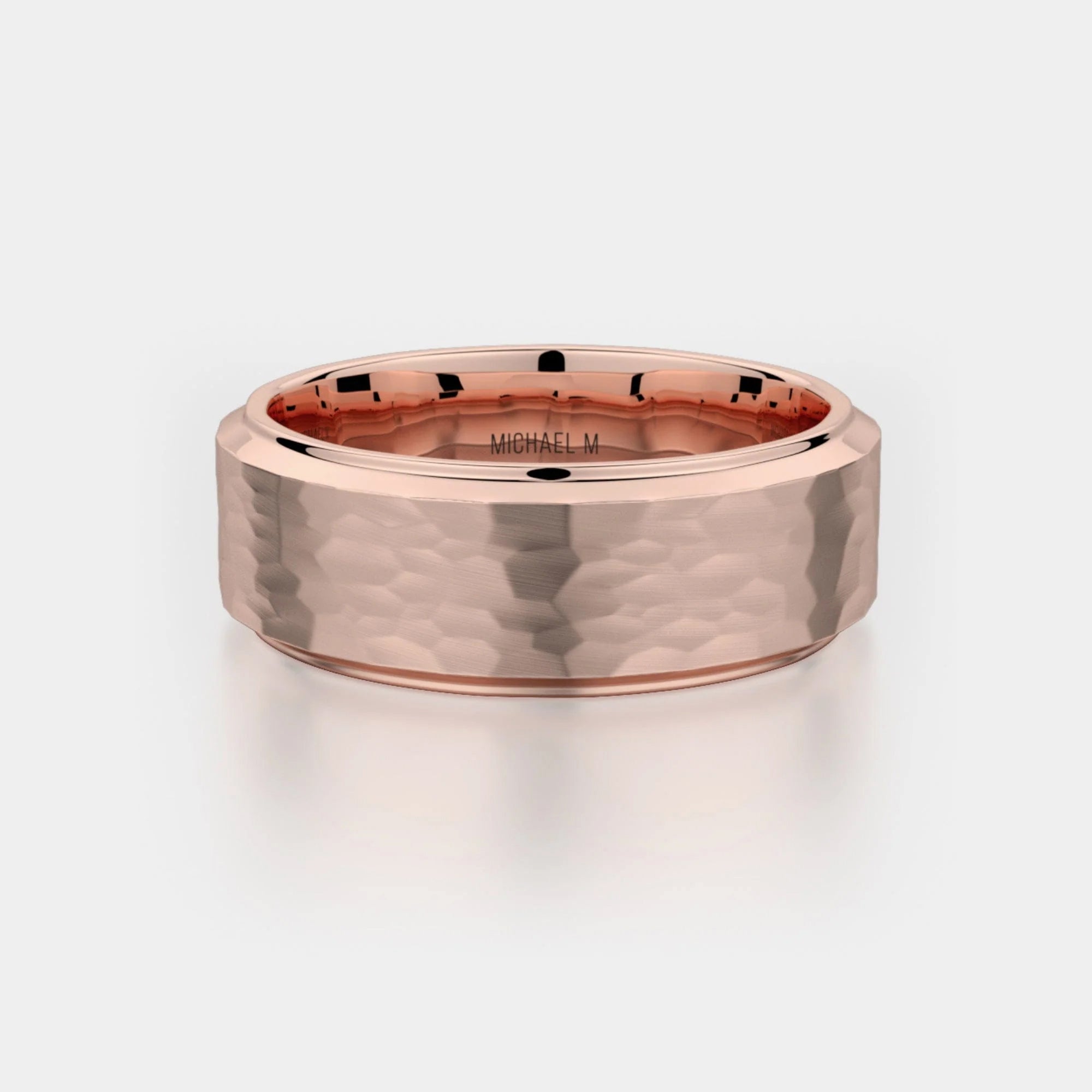 Hammered Wedding Ring 18k Rose Gold – MB114