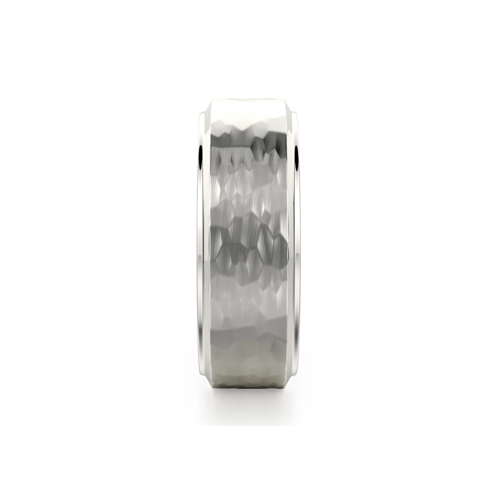 Hammered Wedding Ring 18k White Gold – MB114