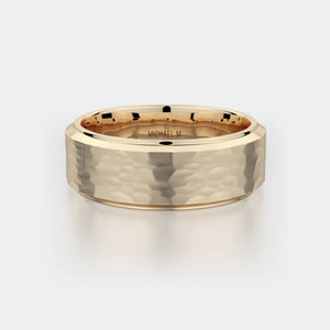 Hammered Wedding Ring 14k Yellow Gold – MB114
