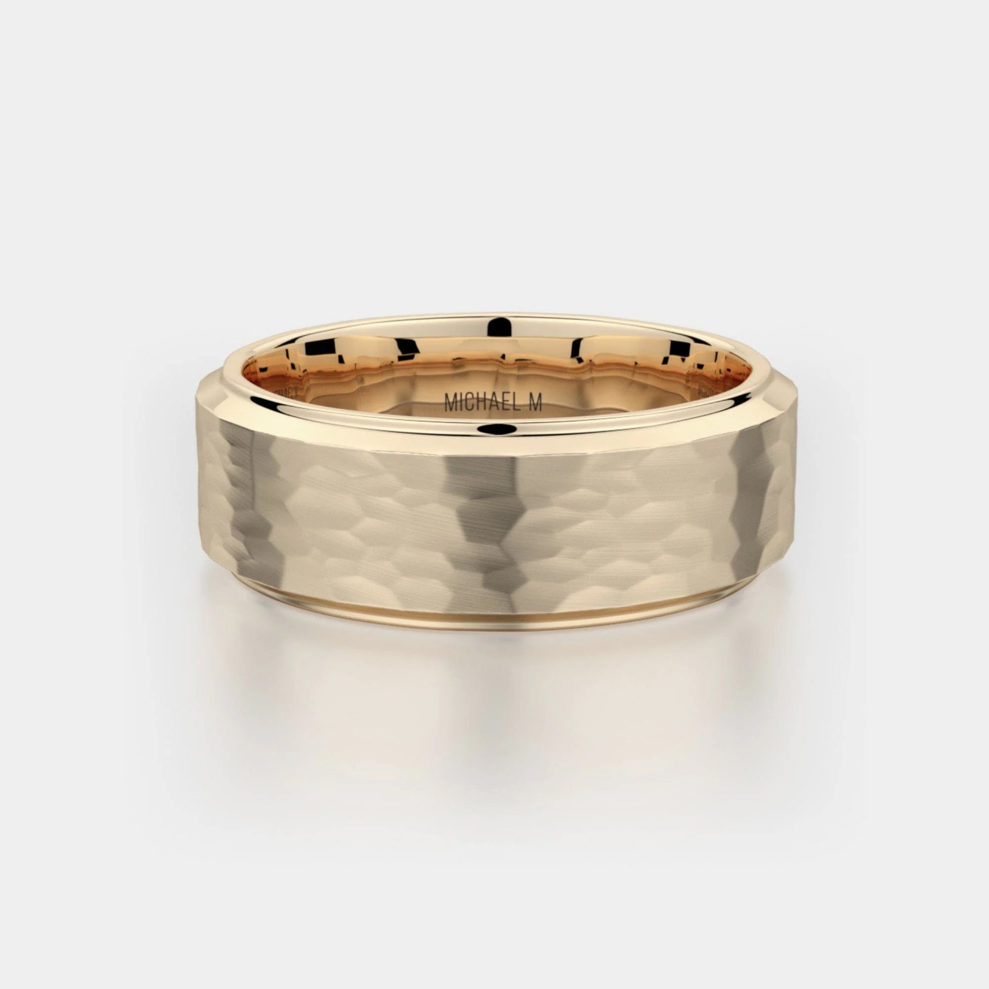 Hammered Wedding Ring 18k Yellow Gold – MB114