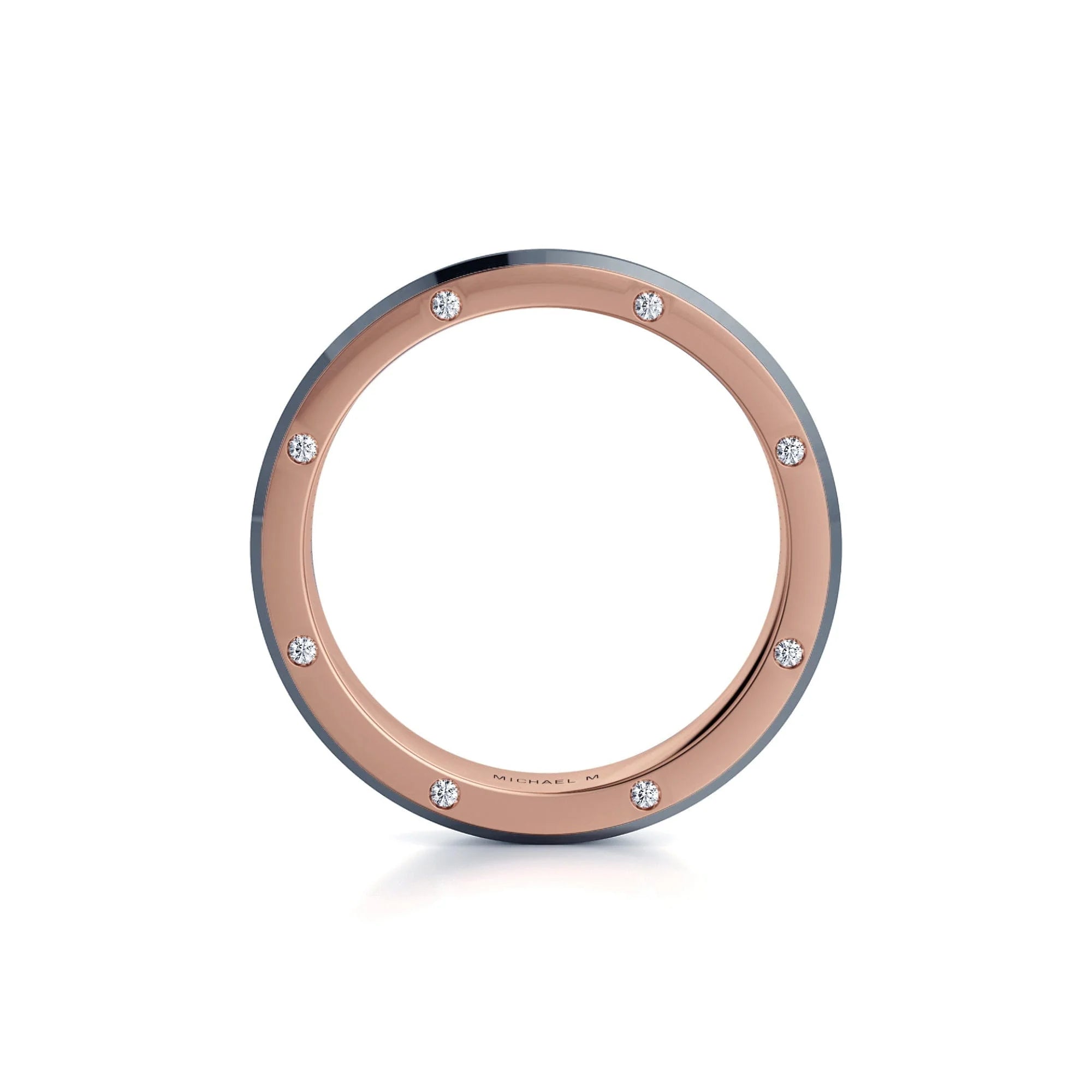 Diamond Accent Wedding Ring 14k Rose Gold Titanium – MB116