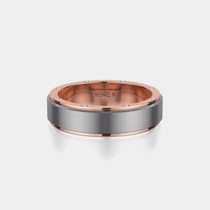 Diamond Accent Wedding Ring 18k Rose Gold Titanium – MB116