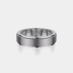 Diamond Accent Wedding Ring 14k White Gold Titanium – MB116