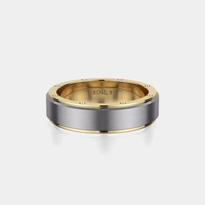 Diamond Accent Wedding Ring 14k Yellow Gold Titanium – MB116