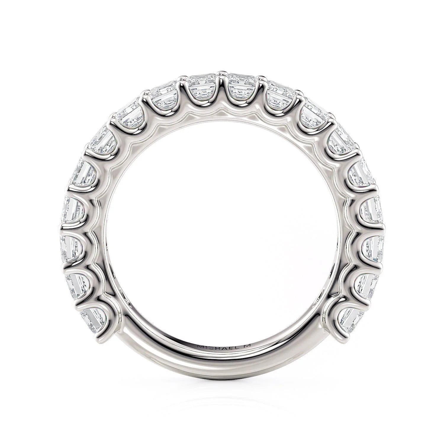 Emerald Diamond Wedding Ring Platinum - R810B