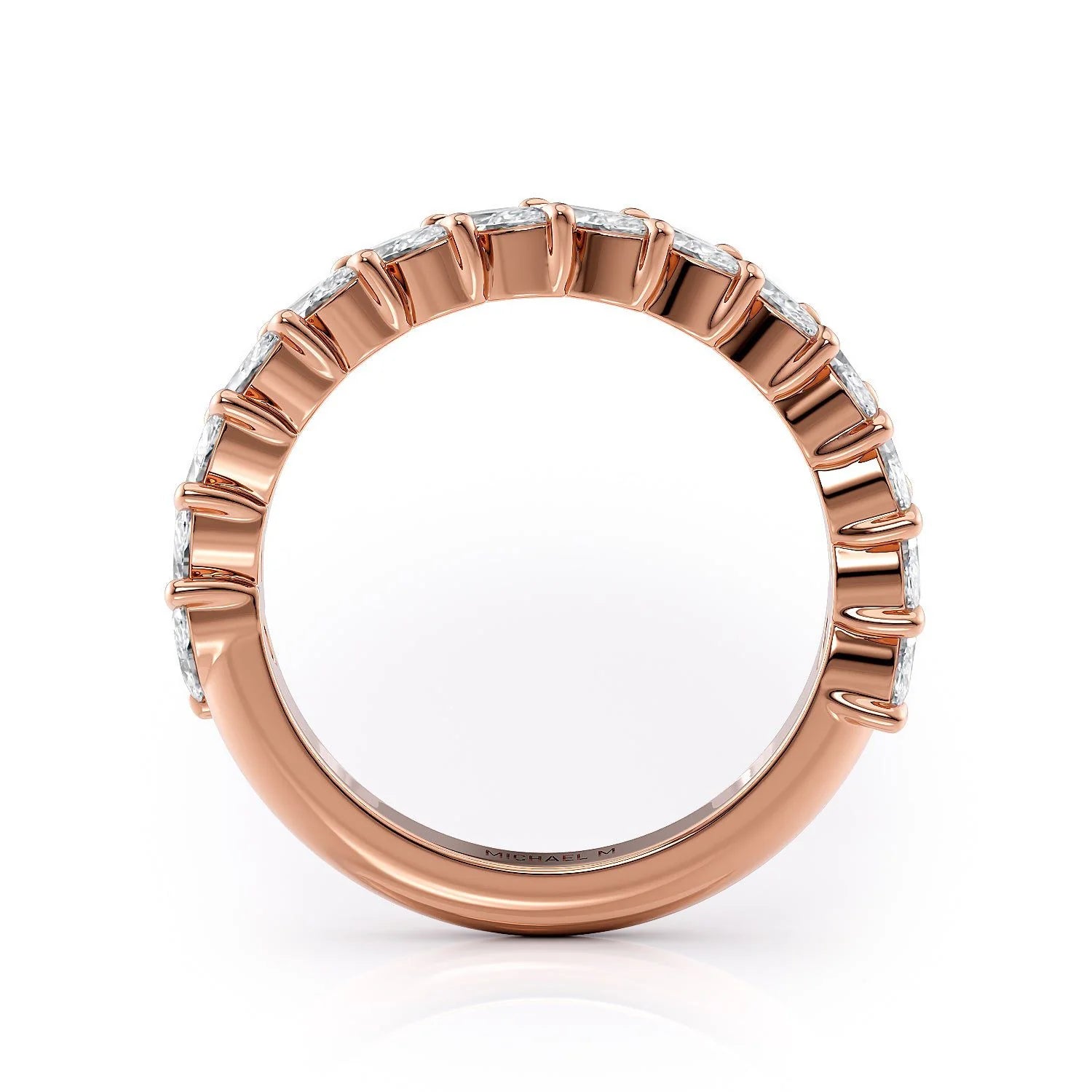 Marquise Diamond Wedding Ring 18k Rose Gold - R827B