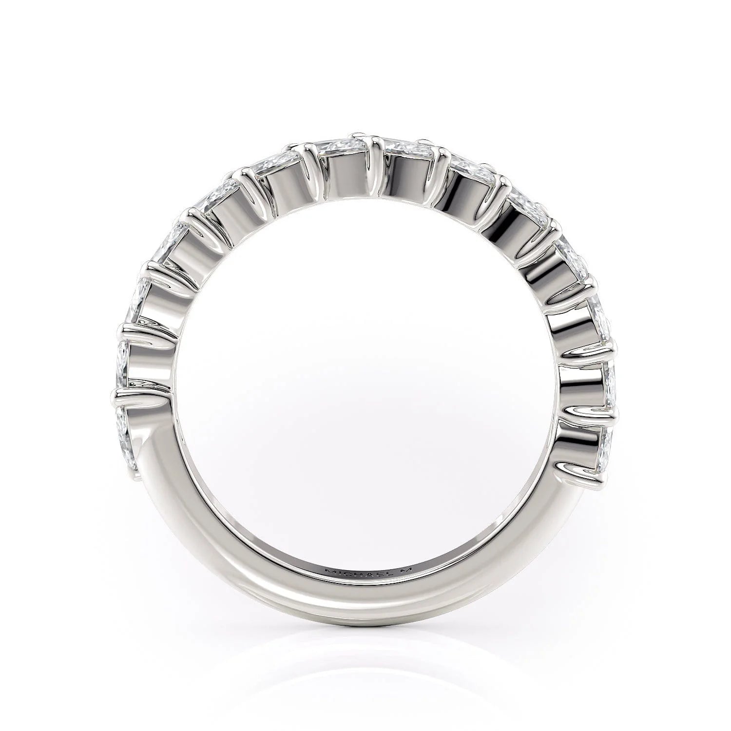 Marquise Diamond Wedding Ring 18k White Gold - R827B