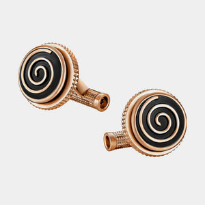 Great Characters Miles Davis Cufflinks - Rose Gold PVD & Black Enamel