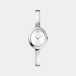 Museum Bangle - Silver White Dial on Bracelet