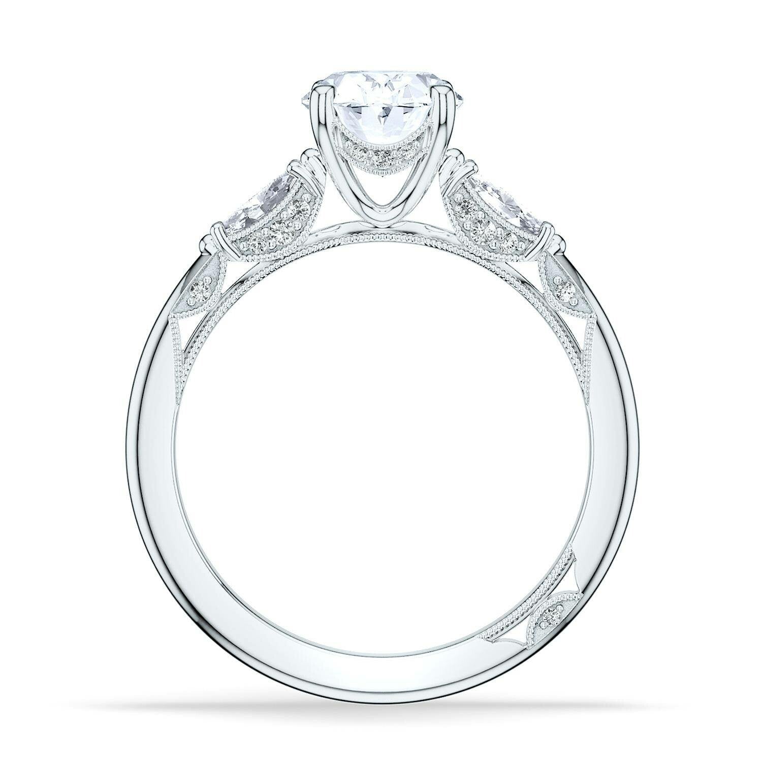 Oval 3-Stone Platinum Engagement Ring - 2685