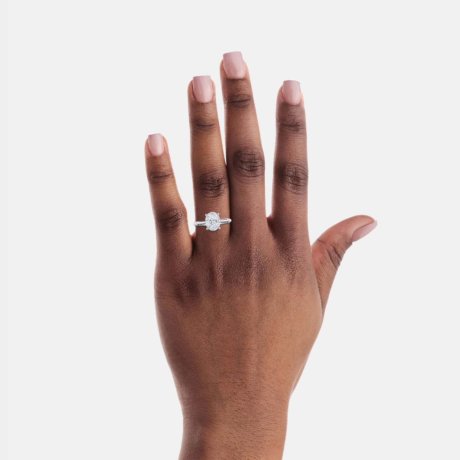 Oval Solitaire Platinum Engagement Ring - HT2671