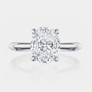 Oval Solitaire Platinum Engagement Ring - HT2671