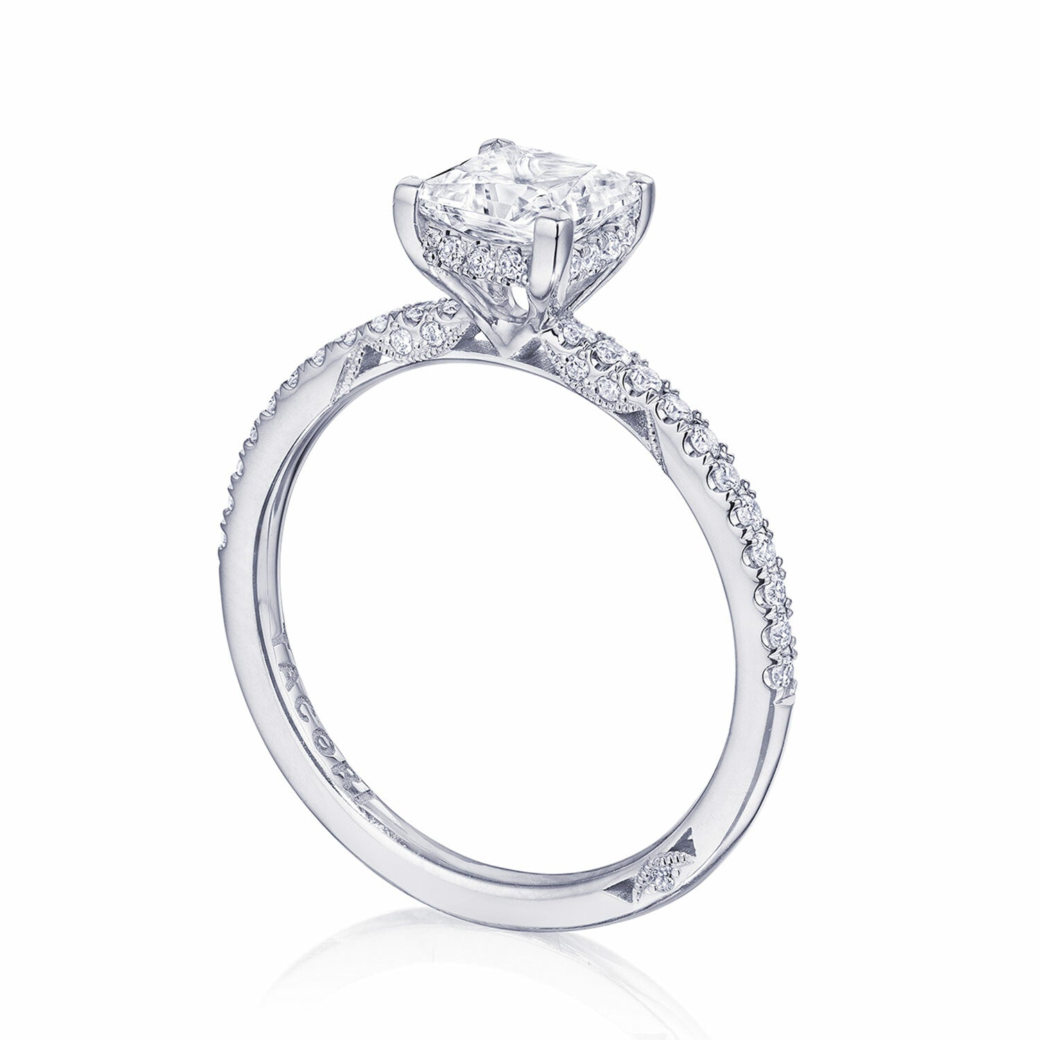 Princess Pavé Platinum Engagement Ring - 267015