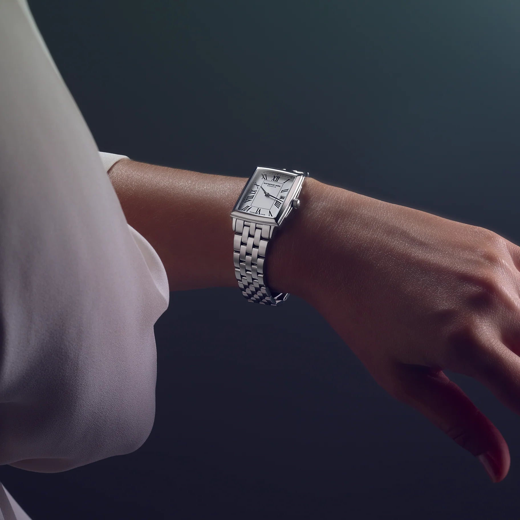 Toccata Square 22x28mm - White Dial on Bracelet