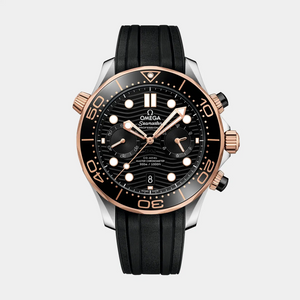 Seamaster Diver 300M Chrono - Sedna Gold Bezel on Rubber Strap