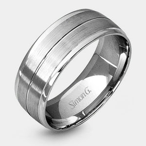 Classic Brushed Wedding Ring 18k White Gold - LG103