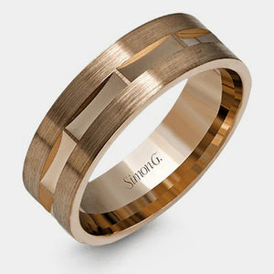 Geometric Wedding Ring 14k Rose Gold - LG115
