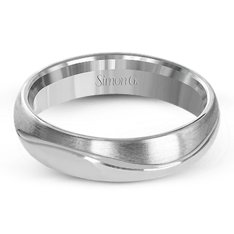 Modern Wedding Ring 18k White Gold - LG148