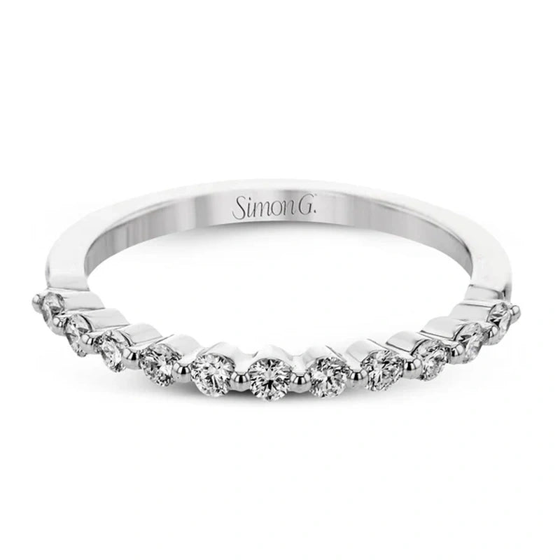 Round Diamond Wedding Ring 18k White Gold - LR2942