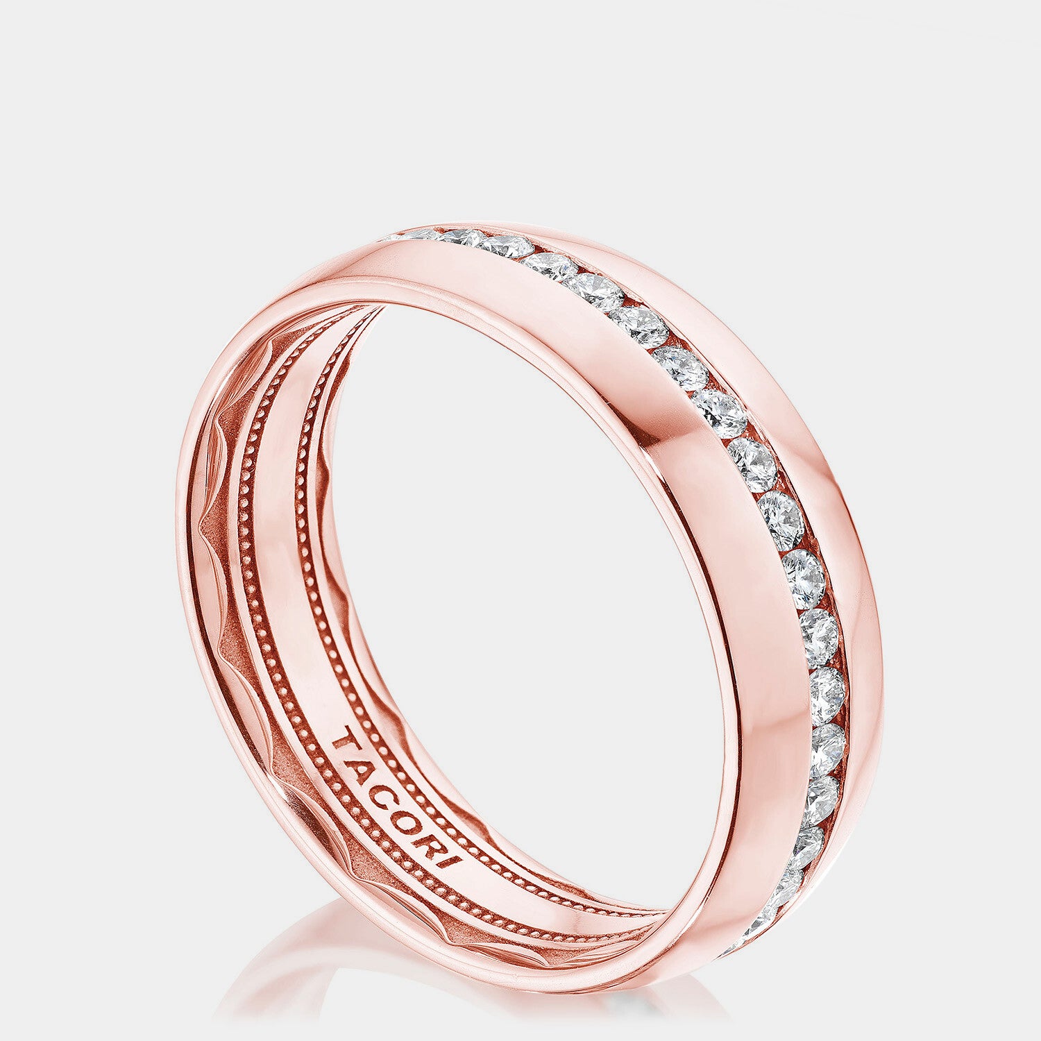 Channel Set Diamond Wedding Ring 18K Rose Gold - 143-6