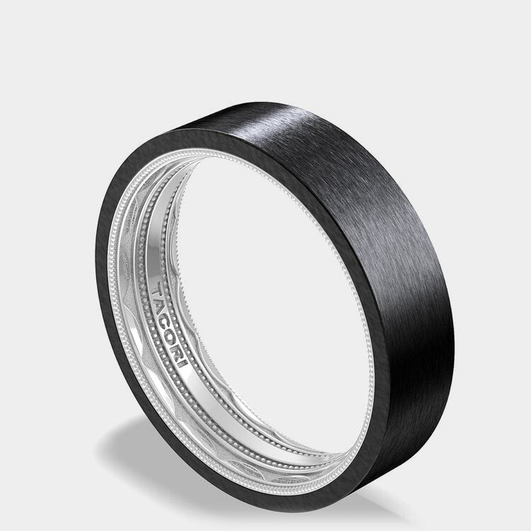 Titanium Two-Tone Wedding Ring 18k White Gold - 1576BT