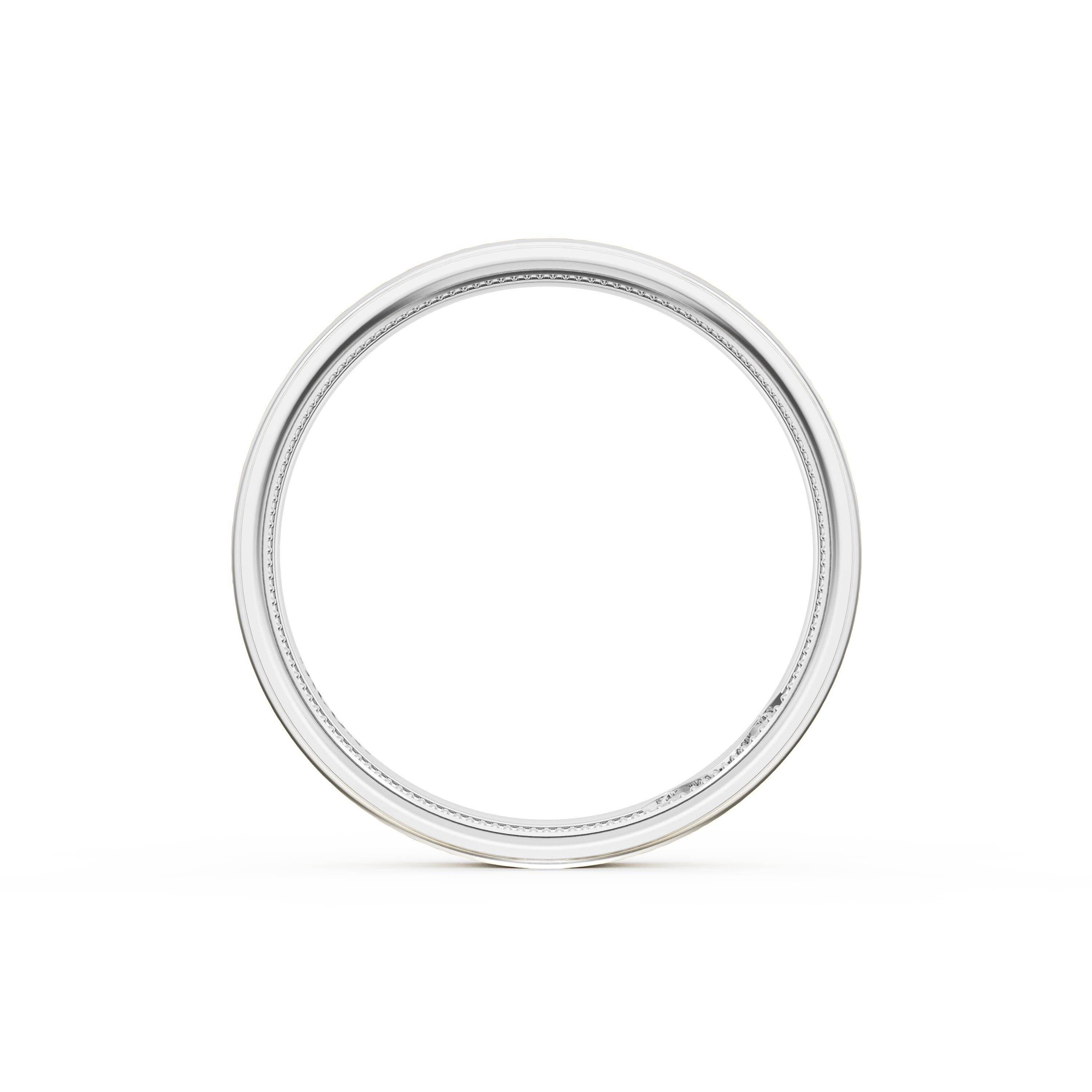 Brush Finish Wedding Ring 18k Yellow/White Gold - 1634