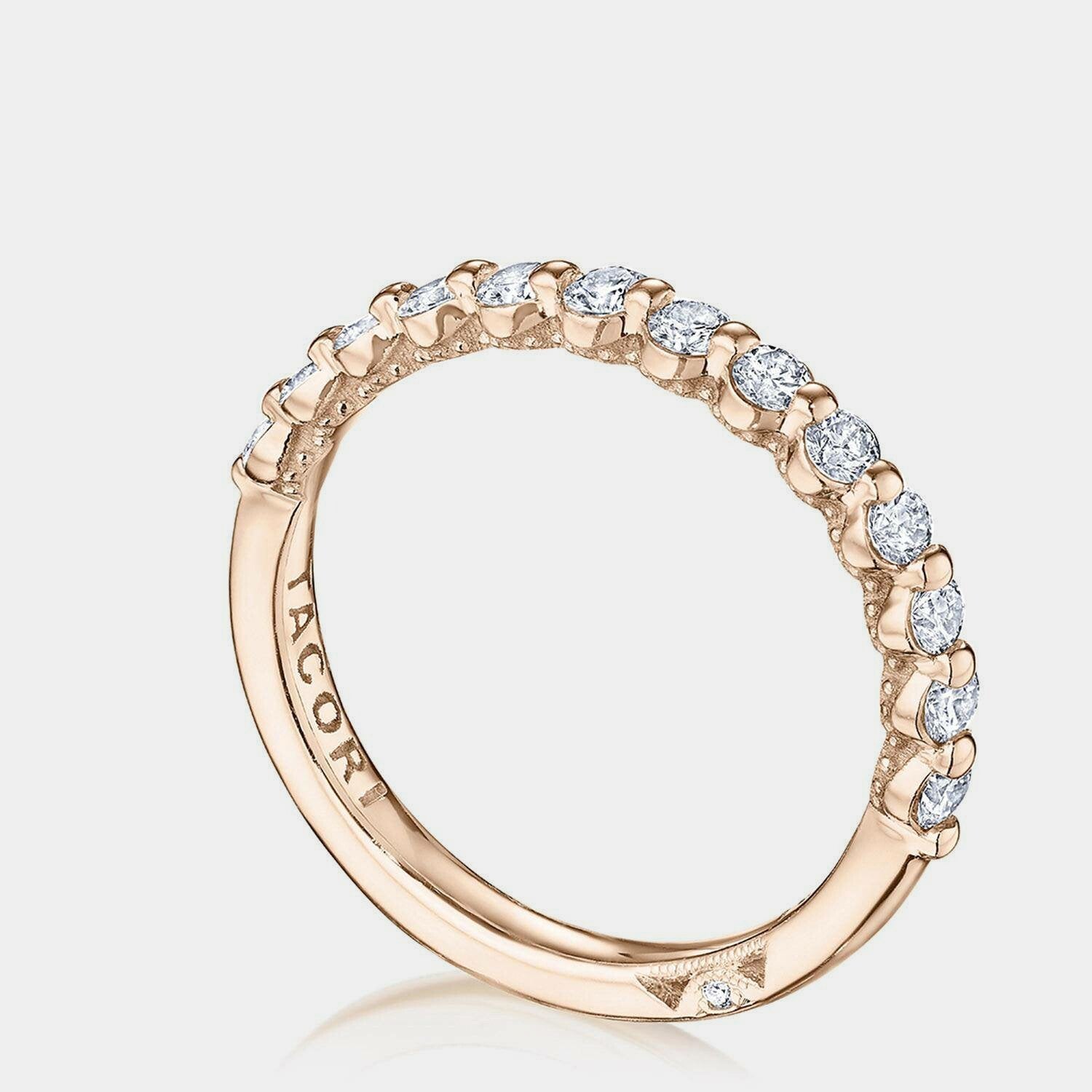 Round Diamond Wedding Ring 18k Rose Gold - 2666B12