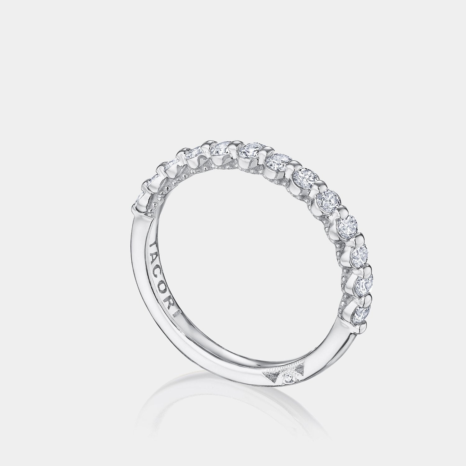 Round Diamond Wedding Ring 18k White Gold - 2666B12