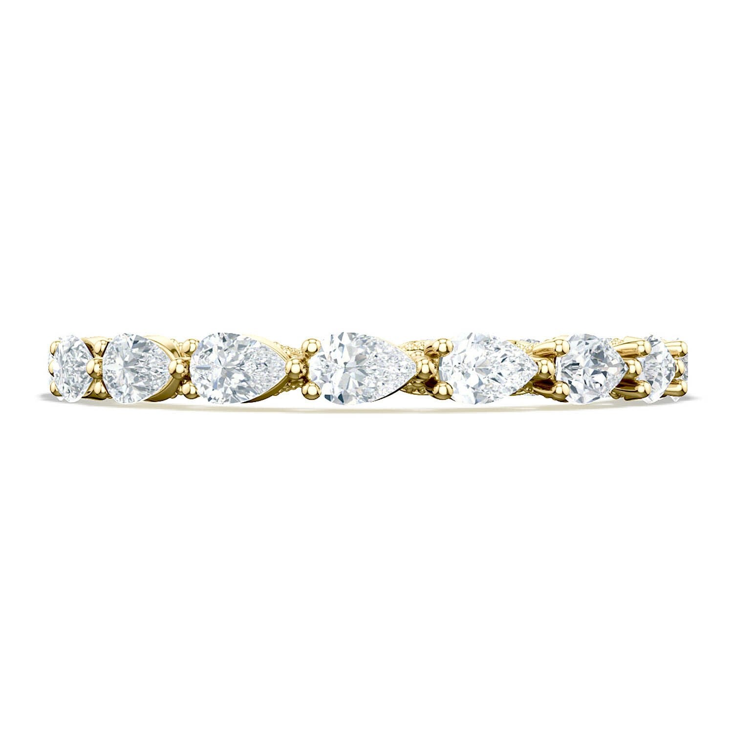 Pear Foundation Eternity Wedding Ring 18k Yellow Gold - 2687