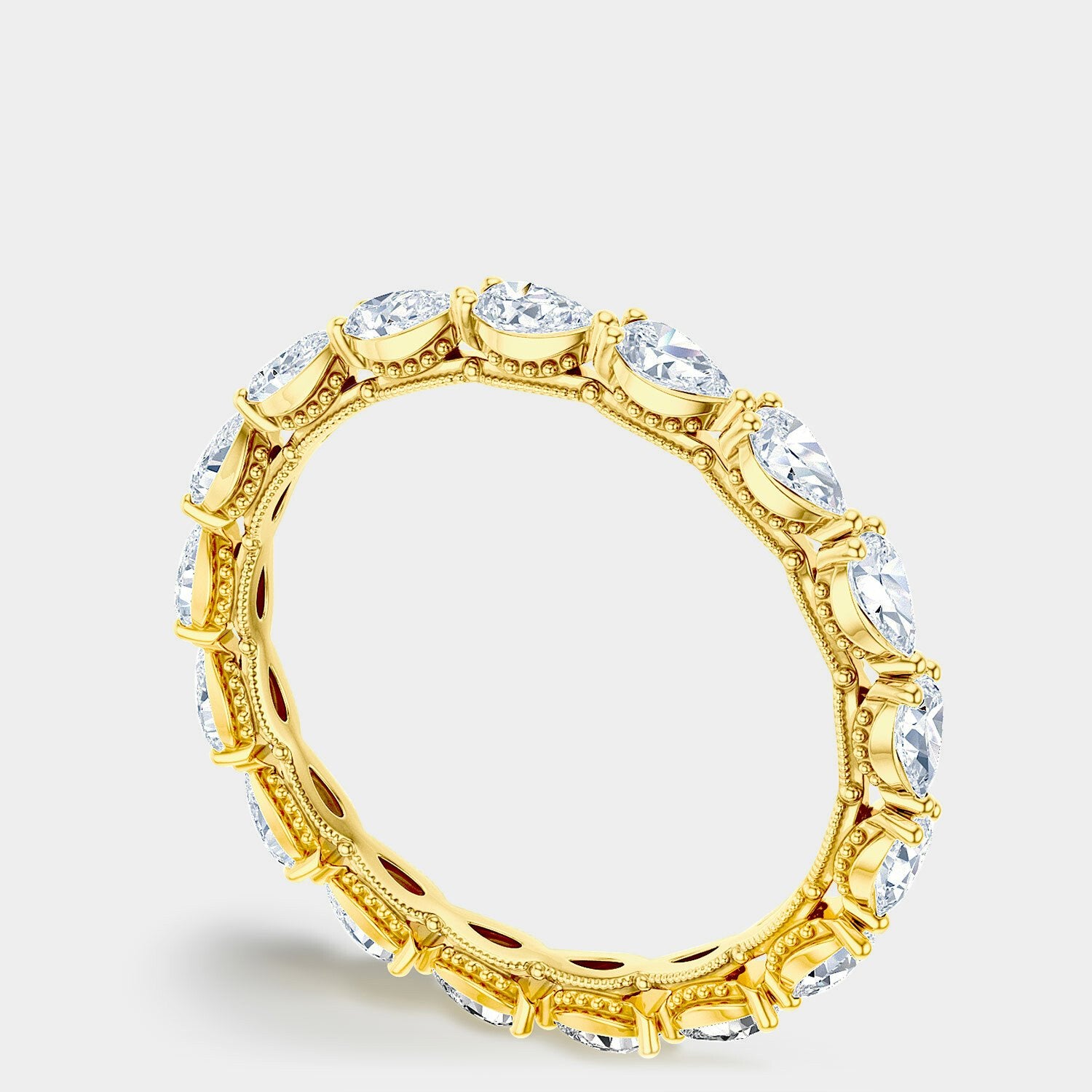 Pear Foundation Eternity Wedding Ring 18k Yellow Gold - 2687