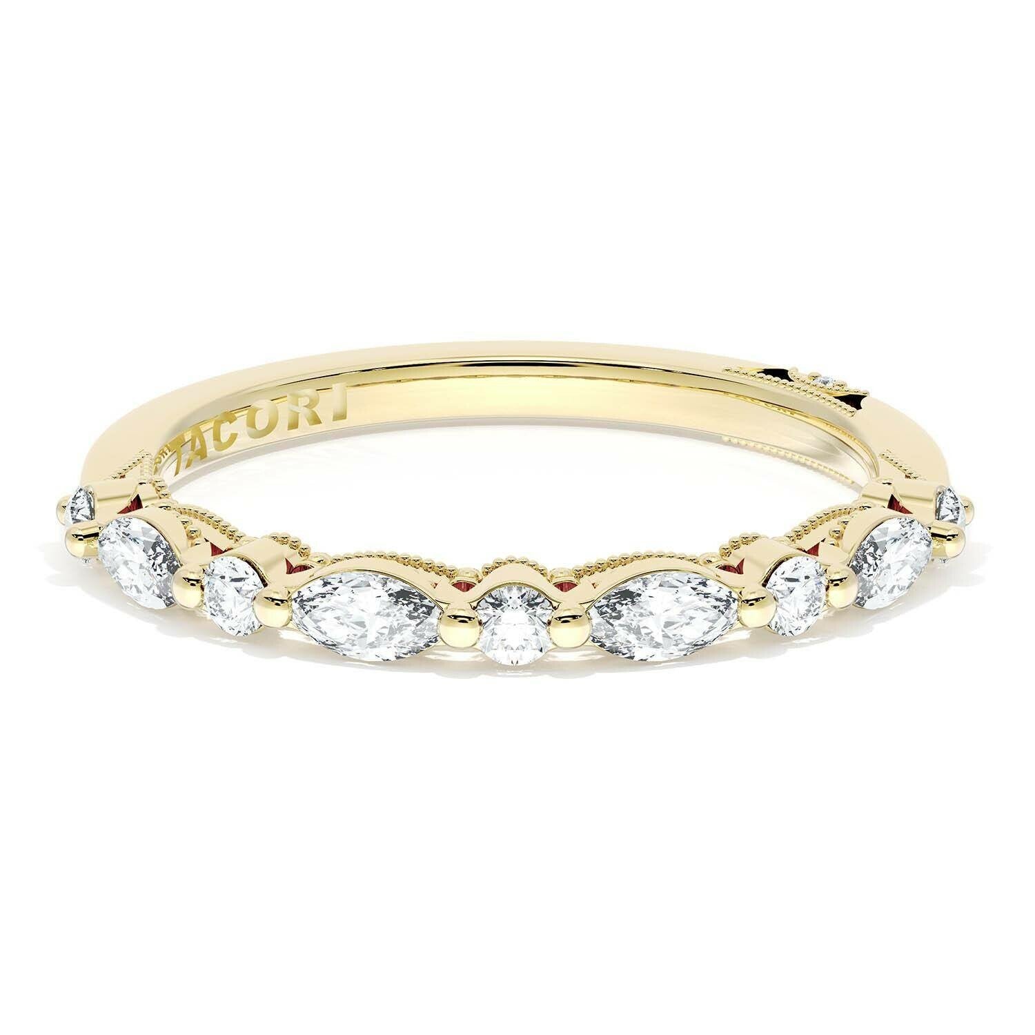 Marquise Round Wedding Ring 18k Yellow Gold - 272822B12