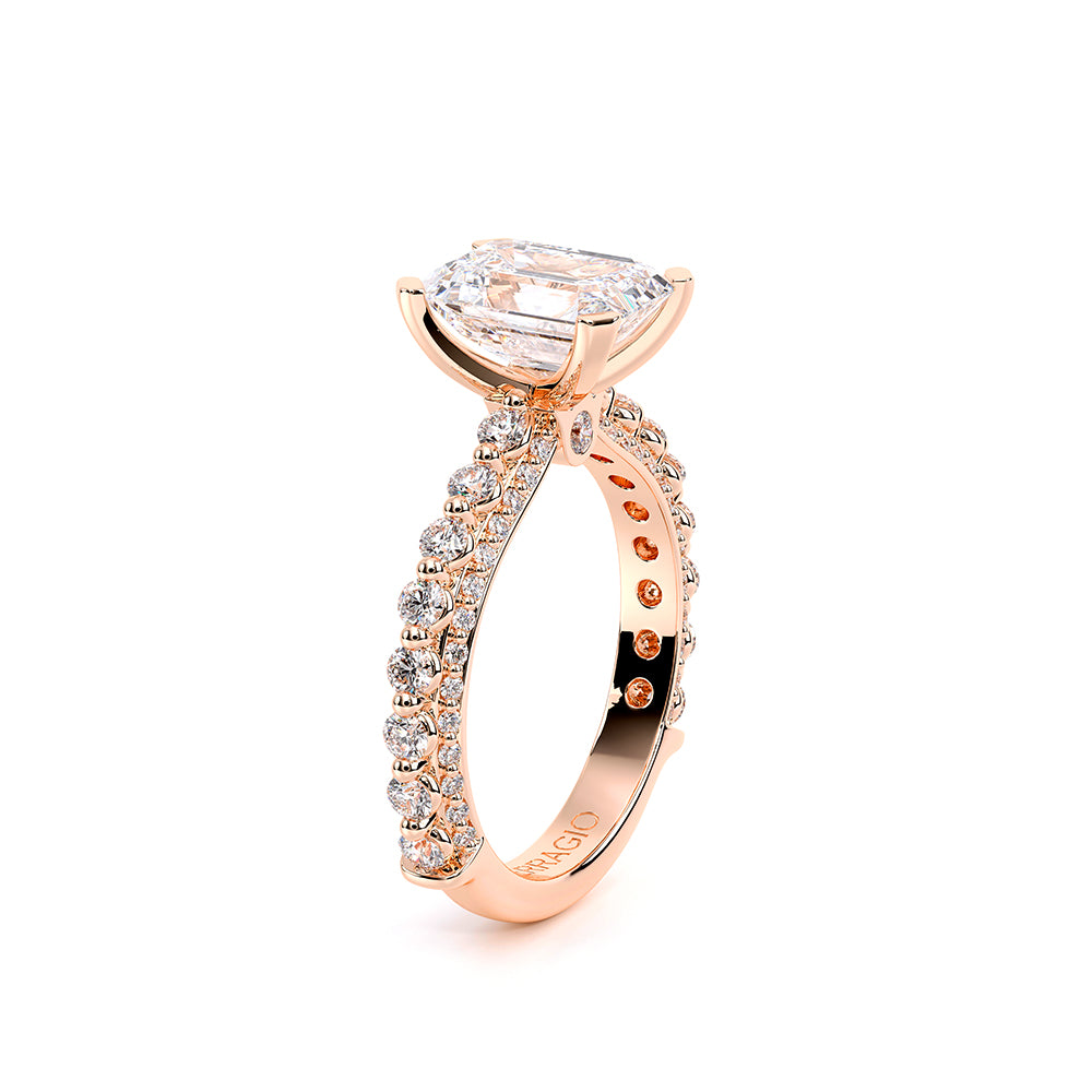 Emerald Pavé 14k Rose Gold Engagement Ring - CTR-0488