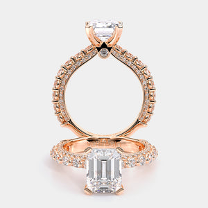 Emerald Pavé 14k Rose Gold Engagement Ring - CTR-0488
