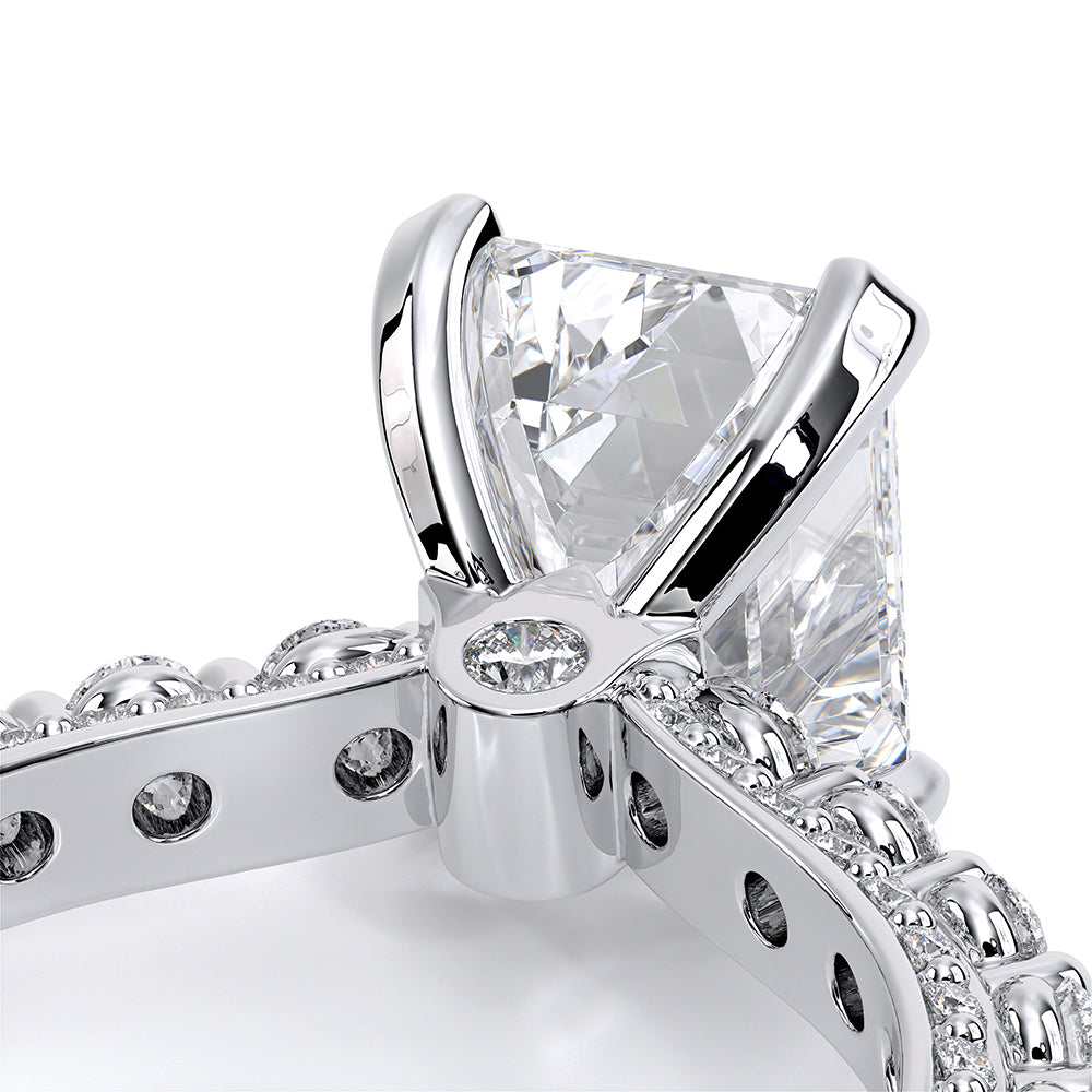 Emerald Pavé 14k White Gold Engagement Ring - CTR-0488