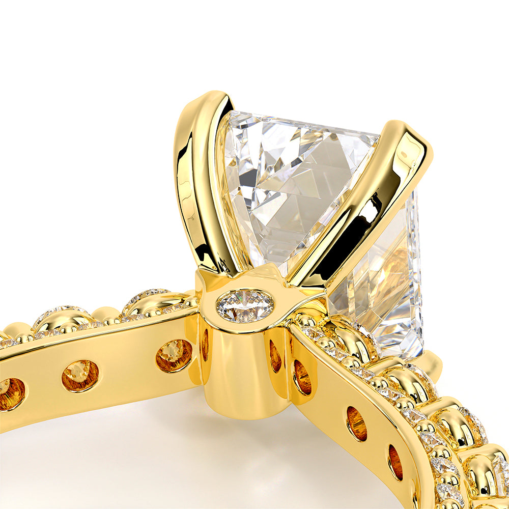 Emerald Pavé 14k Yellow Gold Engagement Ring - CTR-0488