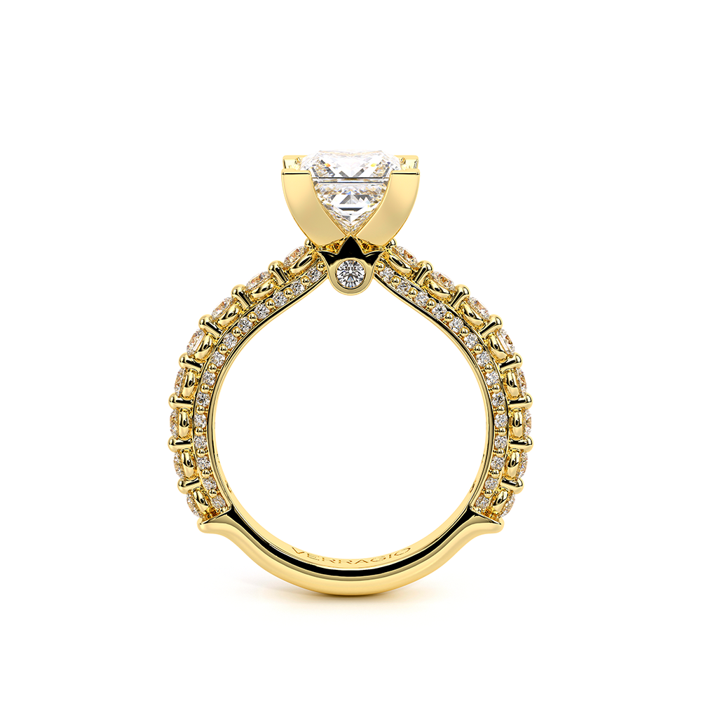 Princess Pavé 14k Yellow Gold Engagement Ring - CTR-0488