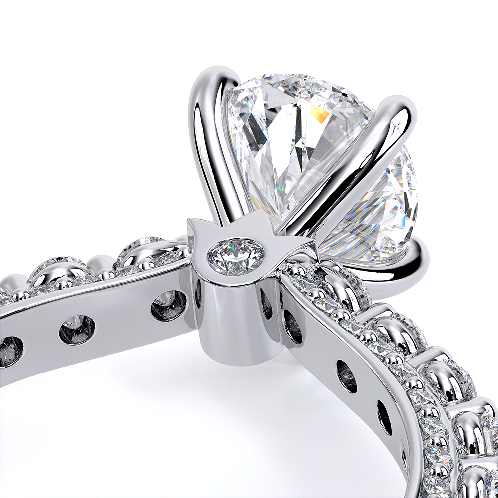 Pear Pavé 18k White Gold Engagement Ring - CTR-0488