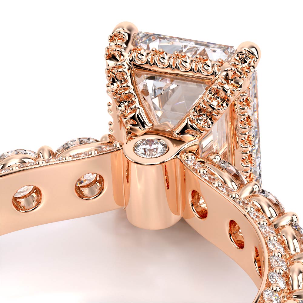 Emerald Pavé 14K Rose Gold Engagement Ring - CTR-0489