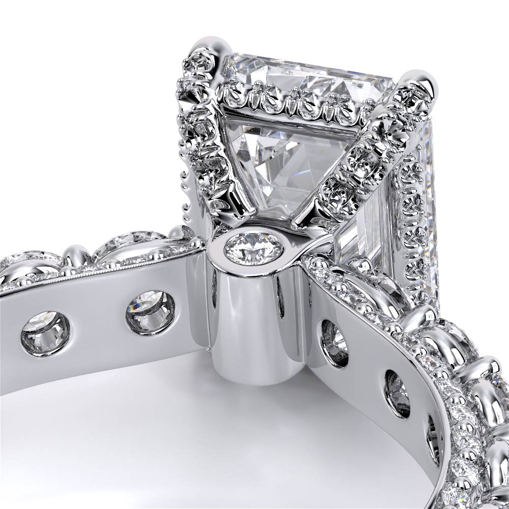 Emerald Pavé 14K White Gold Engagement Ring - CTR-0489