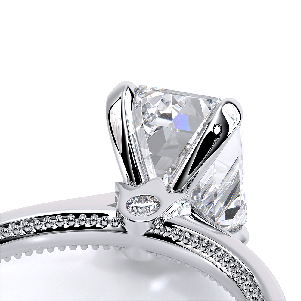 Emerald Solitaire 14k White Gold Engagement Ring - REN-SOL301