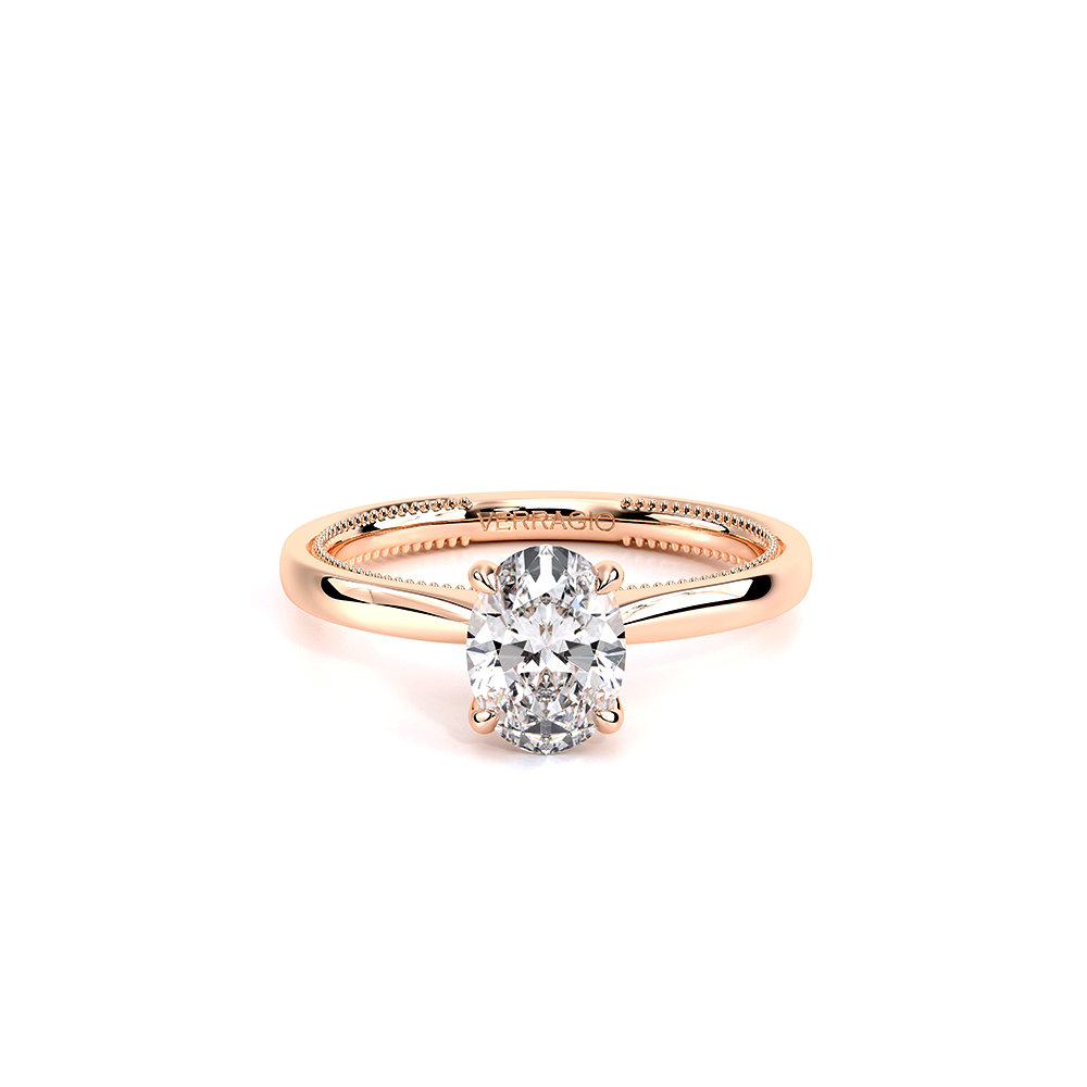 Oval Solitaire 14k Rose Gold Engagement Ring - REN-SOL301