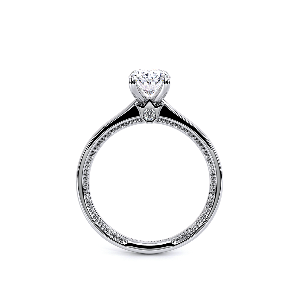 Oval Solitaire 14k White Gold Engagement Ring - REN-SOL301