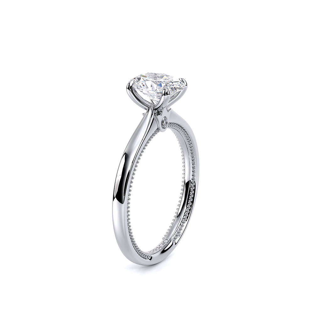 Oval Solitaire 18k White Gold Engagement Ring - REN-SOL301