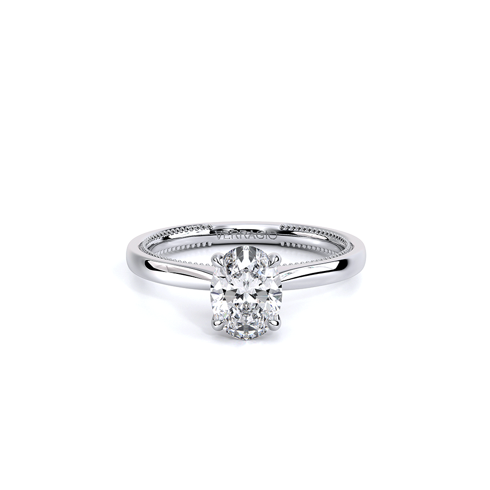 Oval Solitaire 18k White Gold Engagement Ring - REN-SOL301