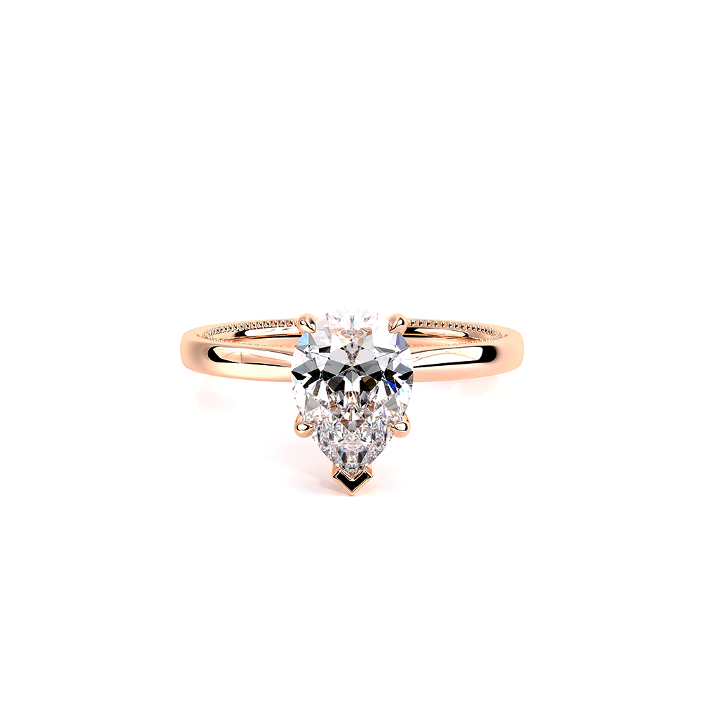 Pear Solitaire 14k Rose Gold Engagement Ring - REN-SOL301